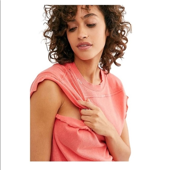 FREE PEOPLE We The Free Warrior Distressed Raw Hem Tee - Picture 2 of 11